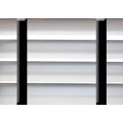 50 mm Alu. persienne - Farve 7010 - Med sorte brede stigebånd