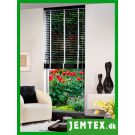 50 mm Sort træpersienne m/hvide stigebånd - PIANO lak