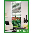 50 mm Hvid træpersienne m/sorte stigebånd - PIANO lak