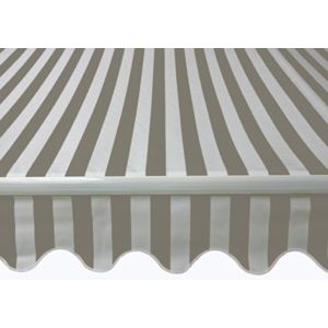 Markise 4,80 x 2,5 meter - Grå og hvid stribet