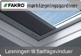 FAKRO m&oslash;rkl&aelig;gningsgardiner - Fladtagsvindue