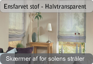Ensfarvet foldegardin - Halvtransparent Ensfarvet foldegardin - Halvtransparent