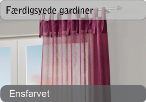Færdigsyede gardiner - ensfarvet Færdigsyede gardiner - ensfarvet