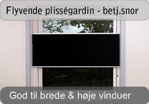 Flyvende pliss&eacute;gardiner med betjeningssnor - up&down