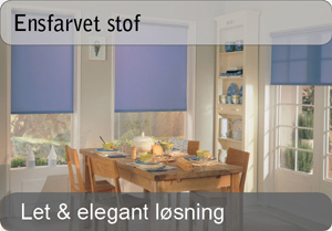 Rullegardin med ensfarvet stof