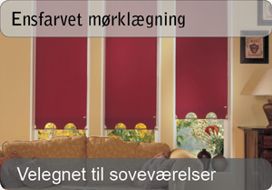 M&oslash;rkl&aelig;gningsrullegardin med ensfarvet stof