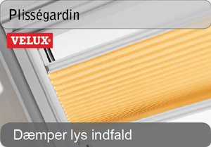 VELUX pliss&eacute;gardiner